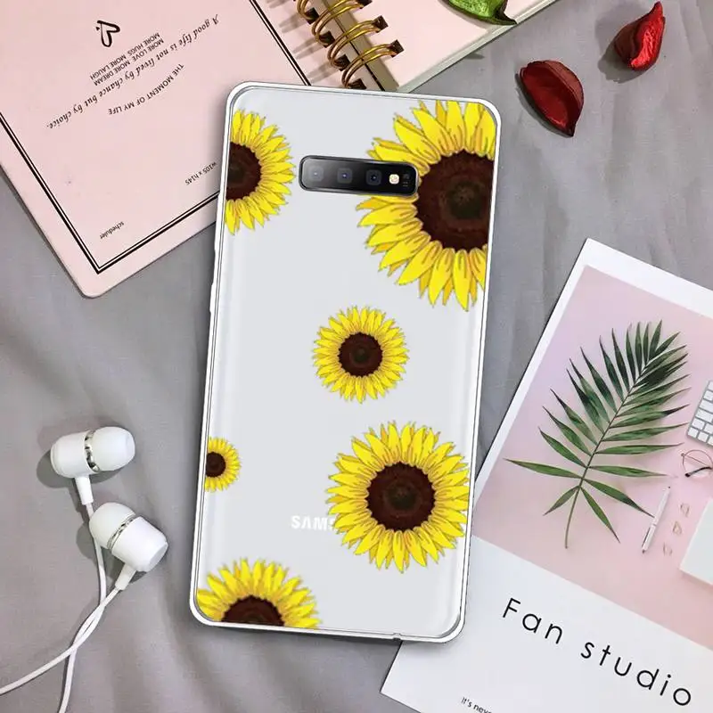 

angle Flame flower Phone Case Transparent For Samsung Galaxy A71 A21s S8 S9 S10 plus note 20 ultra