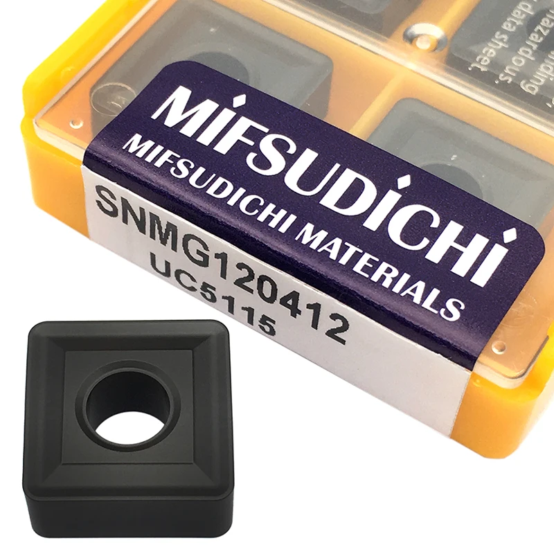 SNMG120404-Herramienta de torneado externo, insertos de carburo, SNMG120408, SNMG120412, UC5115, CNC, herramientas de corte para hierro fundido, 10 Uds.