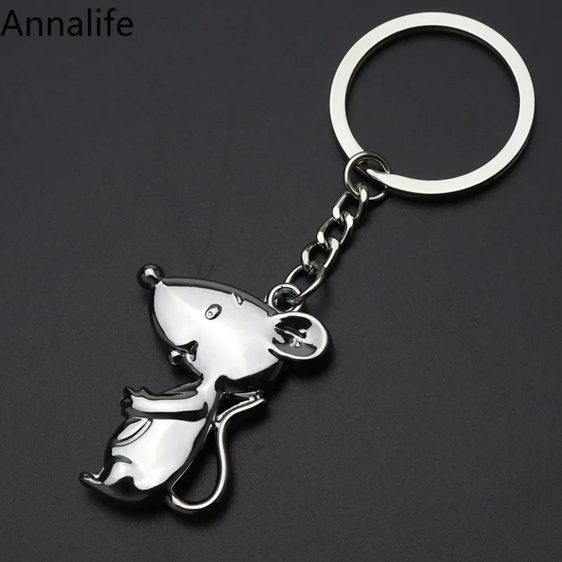 2019 Изысканный милый брелок в форме мышки из мультфильма цвет: старое серебро для