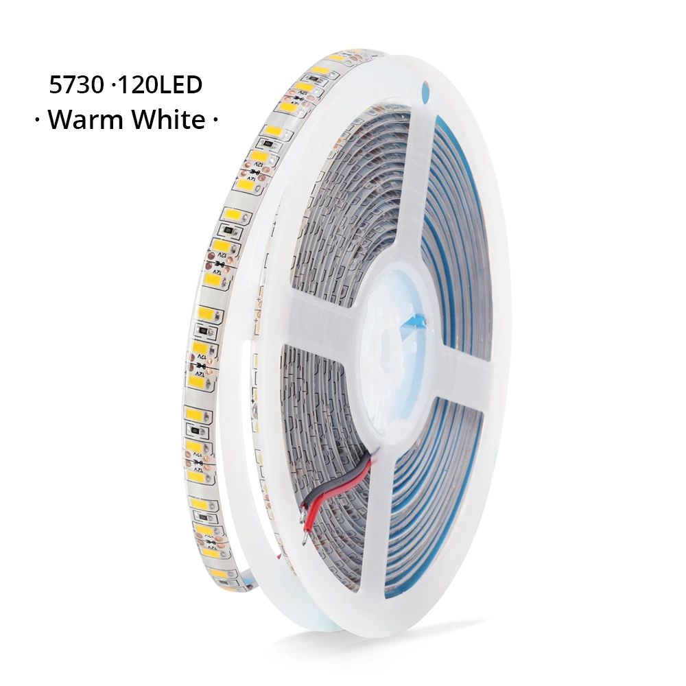 Warm White 120 светодиодов/м 5 м 12 В постоянного тока Светодиодная лента супер яркая SMD5730 водонепроницаемая гибкая ленточная лампа Светодиодная лента светильник для украшения дома и отеля - Испускаемый цвет: Warm White