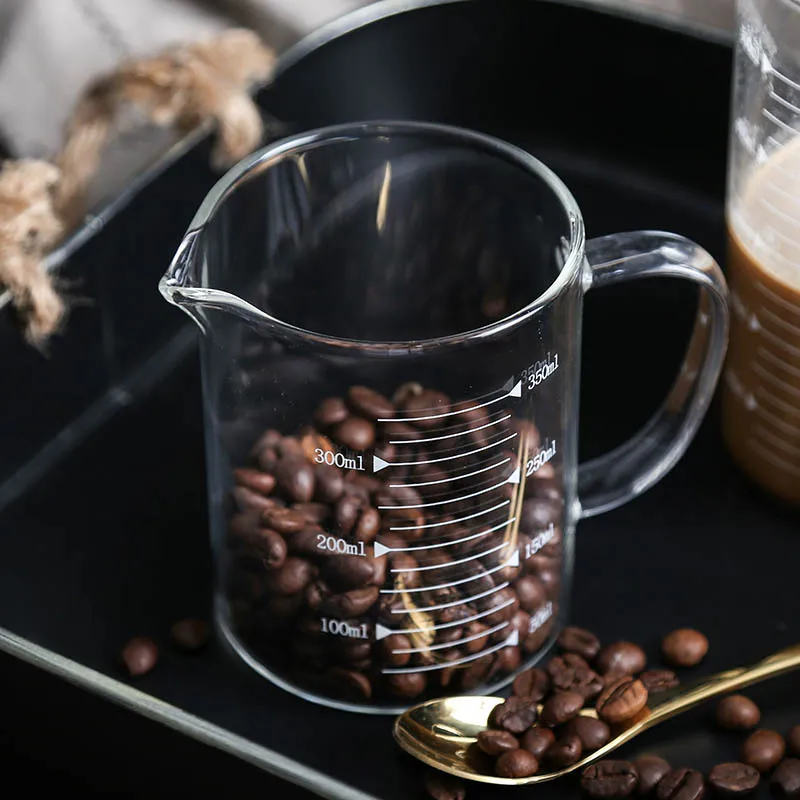 Прозрачный Стекло мерные чашки чашка для молока воды со шкалой крышкой делитель