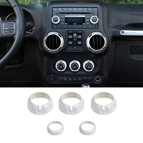 Белый Внутреннее литье Кондиционера Переключатель CD кнопка ручка для Jeep Wrangler JK JKU 2011- компас 2010- Патриот 2011 - Название цвета: Белый