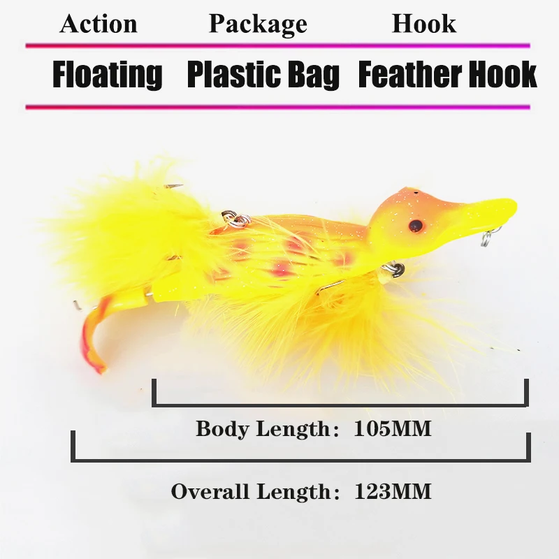LUTAC Duck bait floating Duckling Pike lure 3D eyes frog 105mm 29g topwater Artificial Fishing Gear
