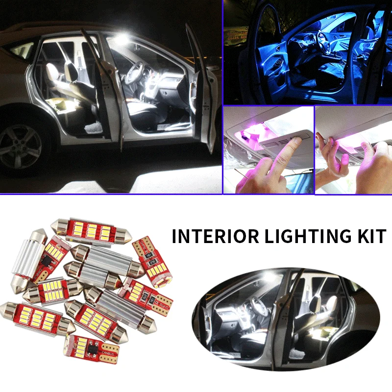 14pcs No Error White Canbus LED Light Car Bulbs For 2015-2018 Jeep RenegadeMap Dome Trunk License Plate Lamp Interior Package Ki |