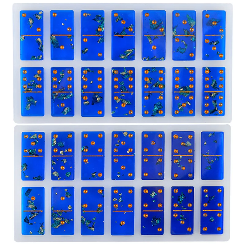 

For Resin Code Plate Mold Wholesale Domino Mold Crystal Epoxy Resin Mold Nine Domino Mirror Surface Silicone