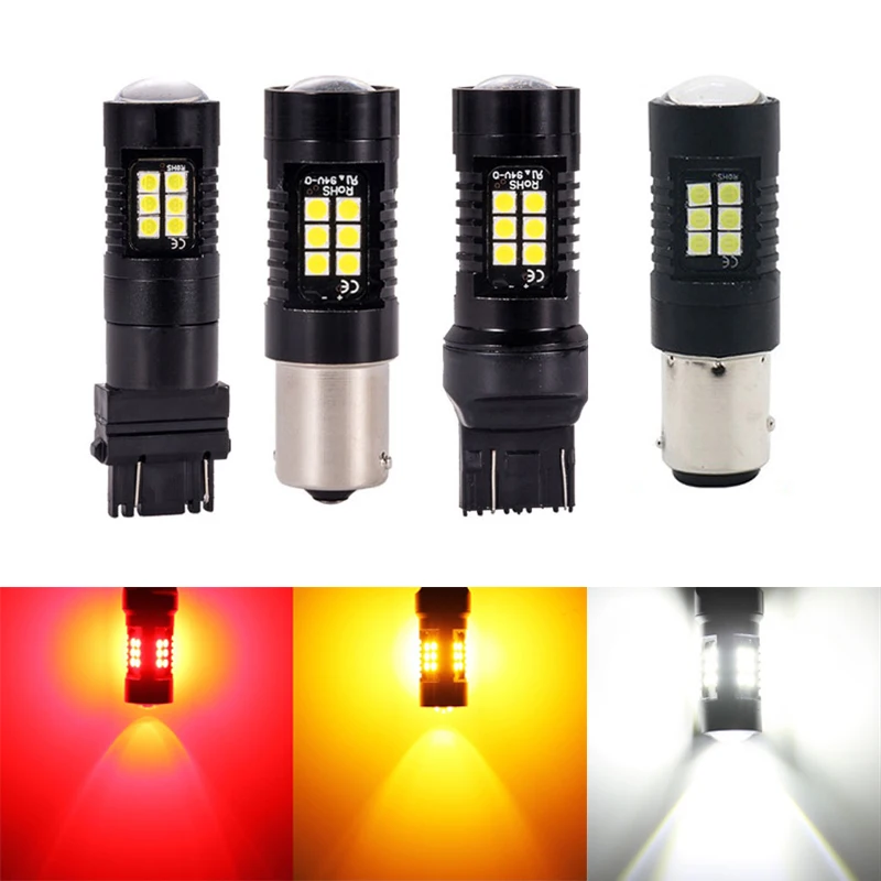 1 шт. Canbus для S25 BA15S P21W PY21W BAU15S BAY15D 3157, светодиодсветильник, лампа для стоп-сигнала, светодисветильник 12 в-24 В постоянного тока для грузовика