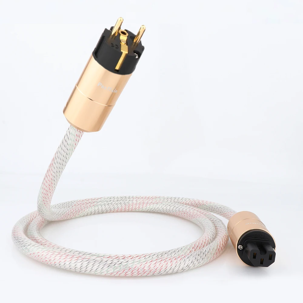 

High Quality 12cores Valhalla power cord EU/US HIFI POWER CABLE 7N OFC Power Cord with Gold Plated Plug Amplifier CD Power Wire