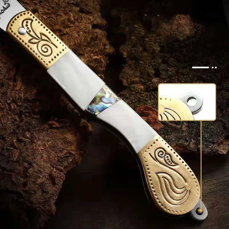 Тактический складной нож латунный резец высокой твердости с натуральным