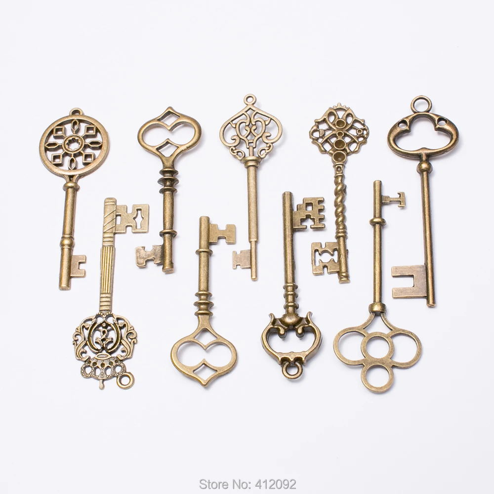 8 шт ключ винтажная цинковая Подвеска из легированной стали амулеты для