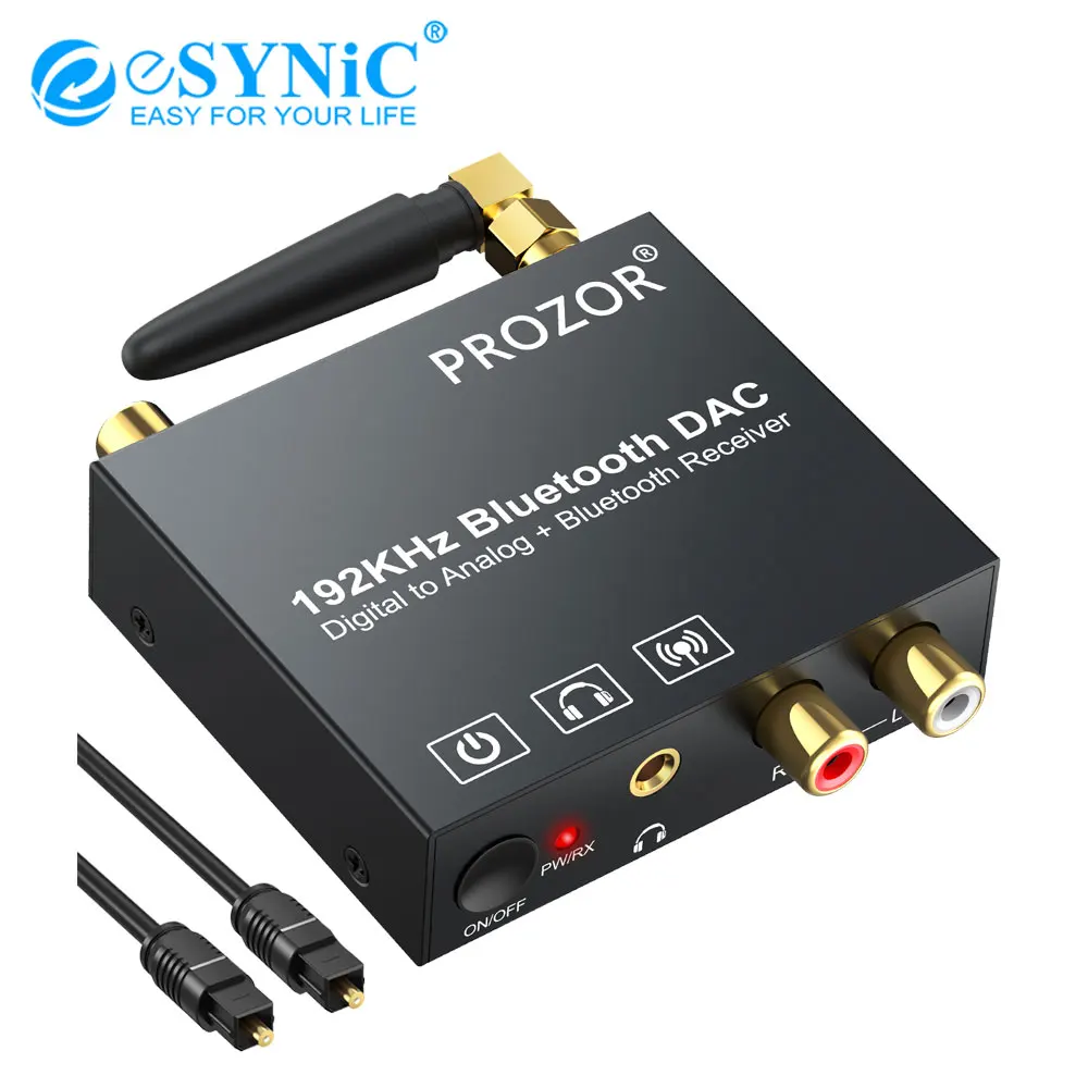 Преобразователь Аудио eSYNiC 192 кГц DAC с Bluetooth приемником цифровой коаксиальный Toslink