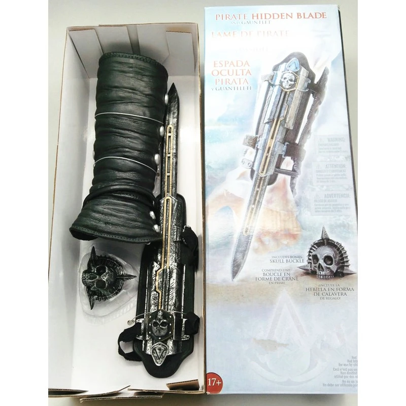 with box Новинка 1:1 пират скрытый клинок рукав меч фигурка assassins скрытый клинок оружие Эдварда для косплея детская игрушка подарок - Цвет: with box
