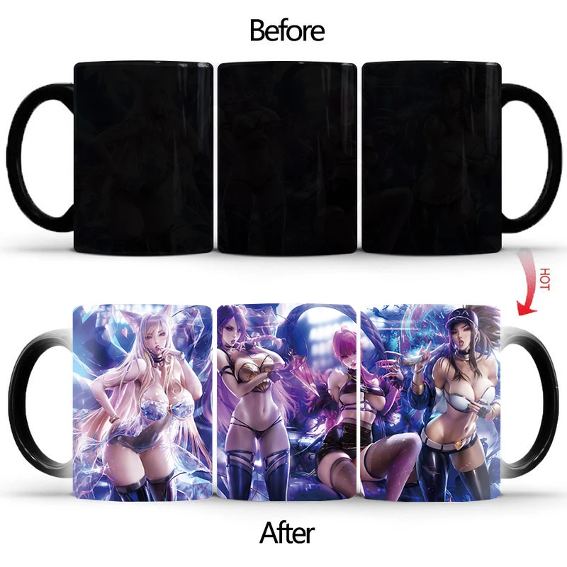 Seksi tanrıça kahve kupa Anime süt çay isı duyarlı kupa renk değiştiren sihirli kupa için en iyi hediye arkadaşlar BSKT-062