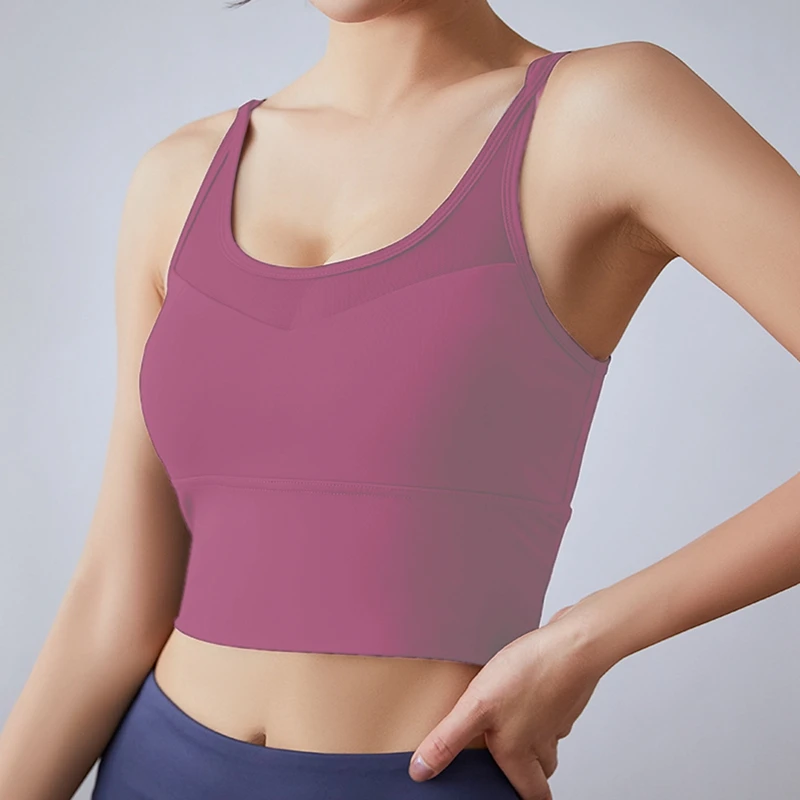 

Women Sport Bras Yoga Shirt Fitness Running Vest Underwear Padded Bra Crop Sports Workout Top Wireless Push Up Brassiere