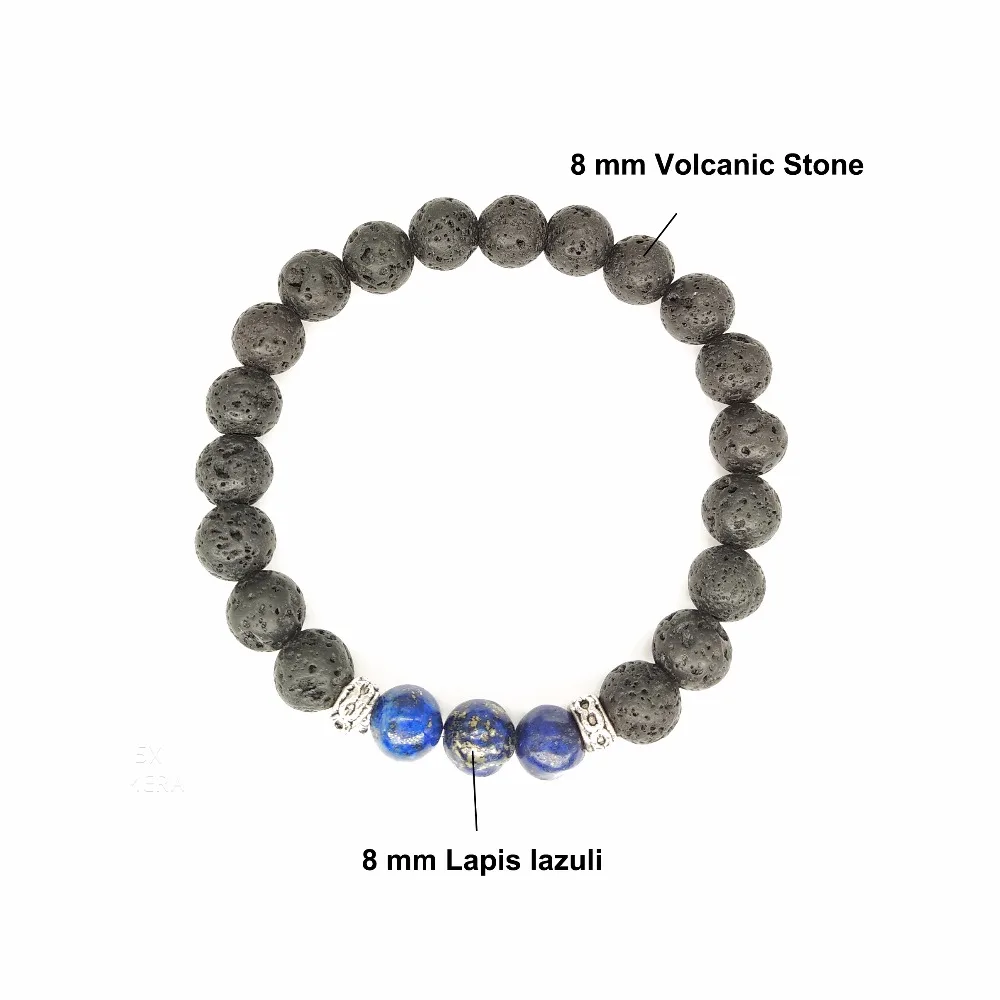 Мужские и женские браслеты с бусинами BOEYCJR из лавы лазурита модные ювелирные