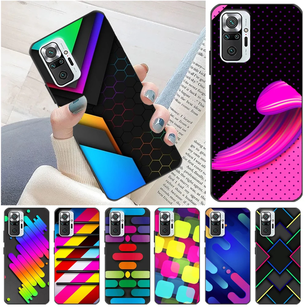 

Geometric Color Lines Phone Case For Xiaomi Redmi Note 10S 10T 10 Pro MAX 5G Redmi Note 10 10S Carcasa Back Cover Funda Coque