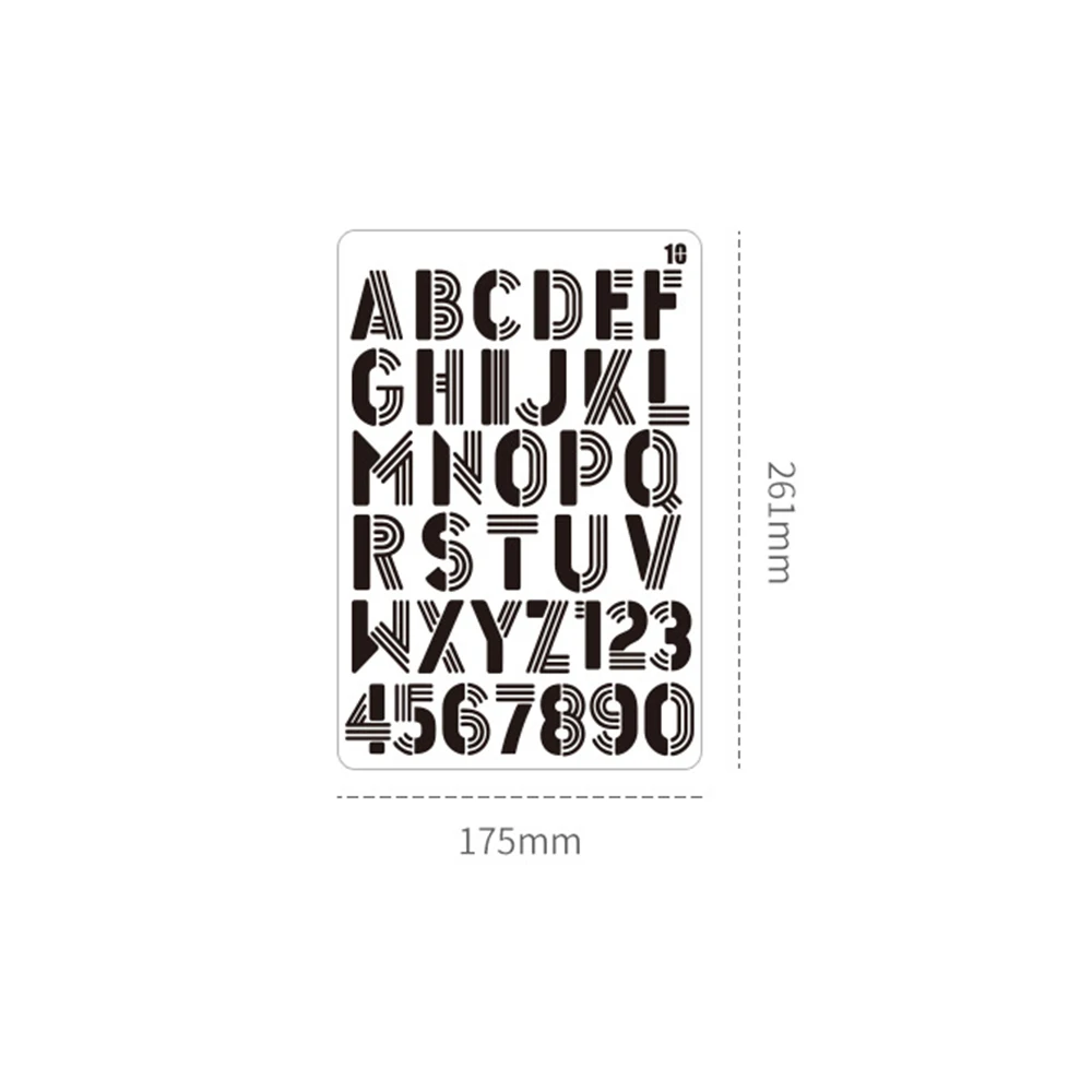 

20pcs B5 Alphabet Letter Number Stencils Drawing Painting PET Templates Reusable for Journal DIY Art Craft Scrapbooking Planner