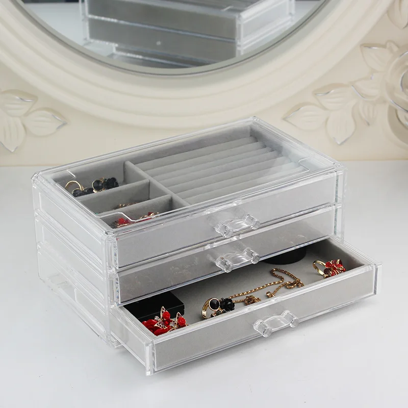 

Women Jewelry Storage Organizer Drawers Box Case Jewelry Box