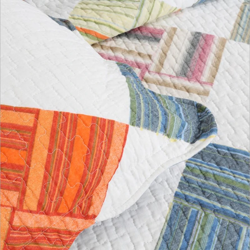 1 шт покрывало для кровати + 2 наволочки пол цвет совпадающее диагональный пазл