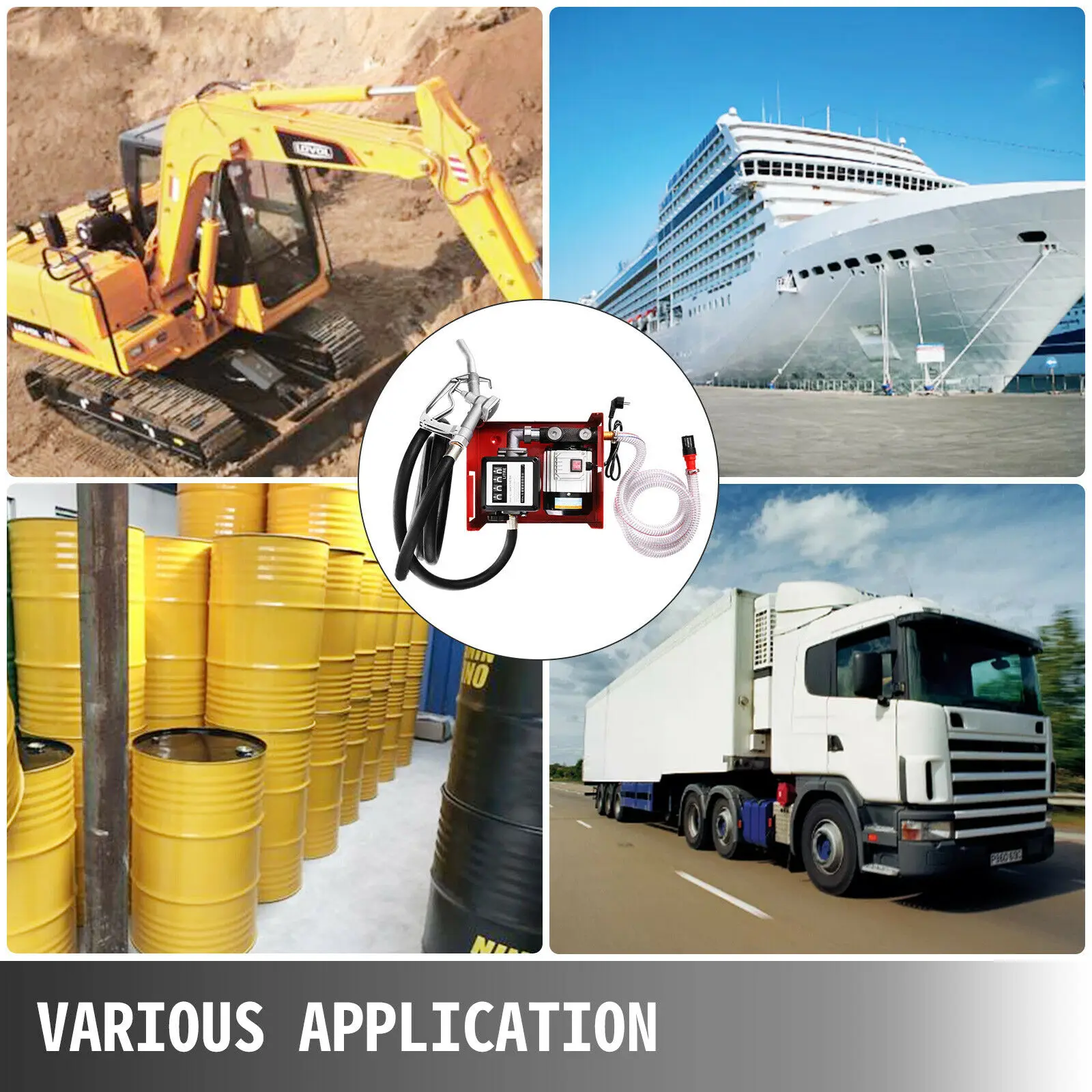 

Self Priming Electric Oil Pump Transfer Bio Fuel Oil Diesel with Digital Mechanical Flow Meter Self-Priming Oil Water Gas Car