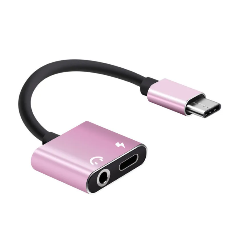 

Type C To 3.5Mm And Charger 2 In1 Headphone AUX Audio Jack USB C Cable Adapters