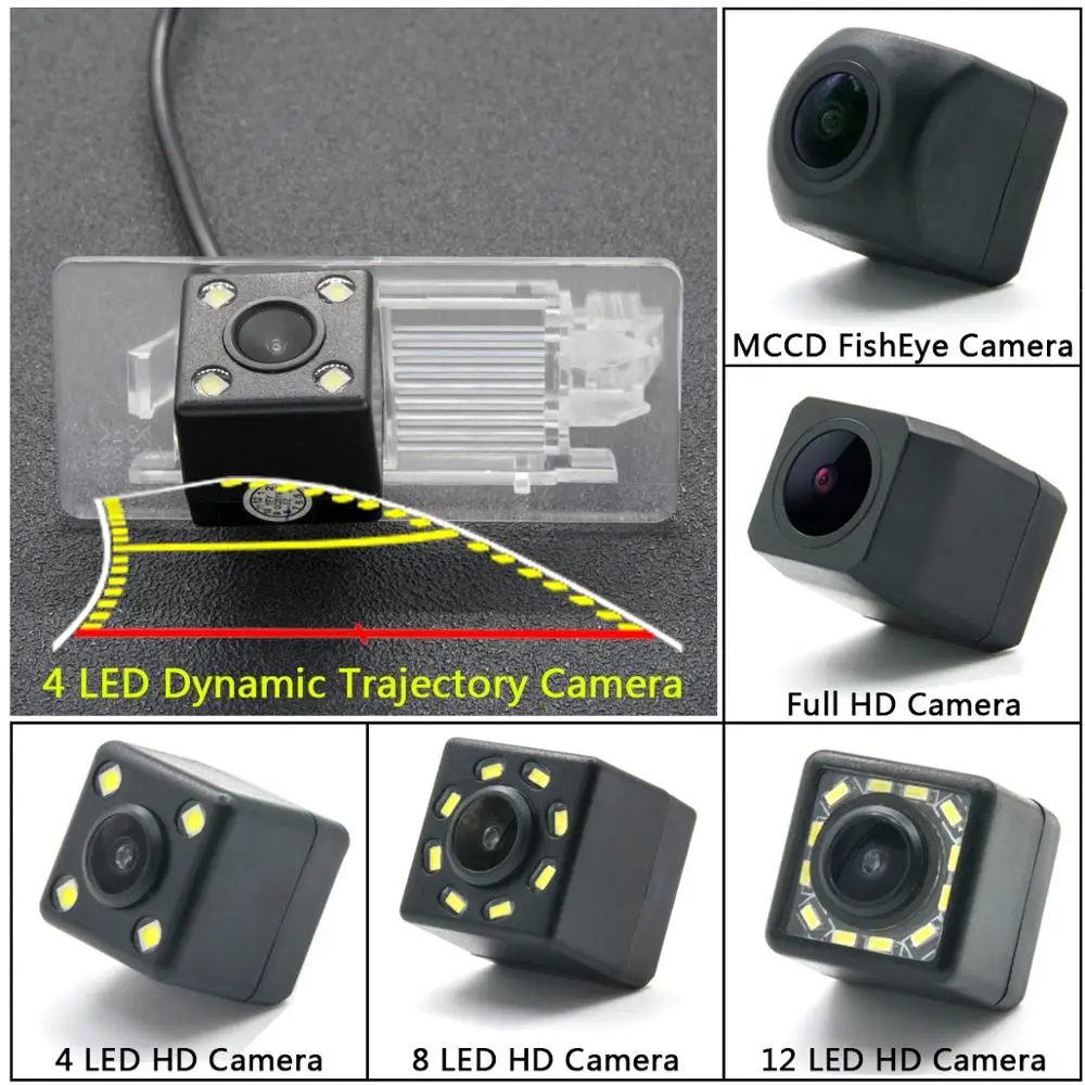 HD динамическая траектория камера заднего вида для VW New Passat Sagitar Lavida Sharan Touareg Skoda Fabia
