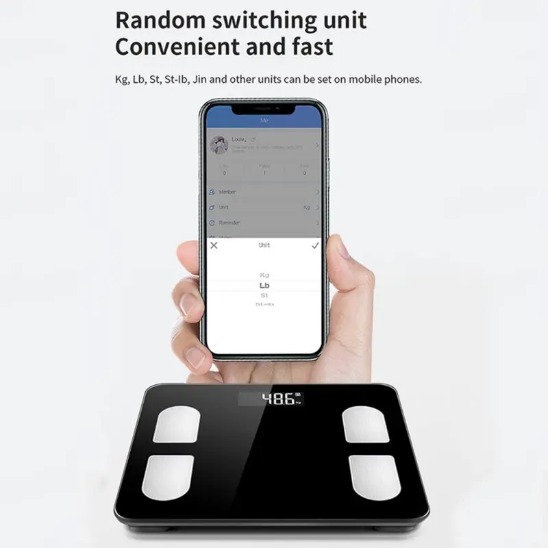 

Bluetooth Body Fat Scale Smart Electronic Weighing Scale Household Adult Precision Human Body Weighing Fat Measurement