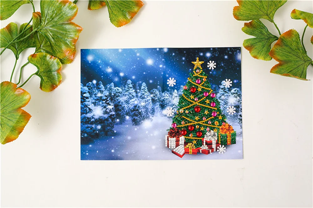 5D Рождественская открытка алмазная картина поздравительная набор из 4 предметов