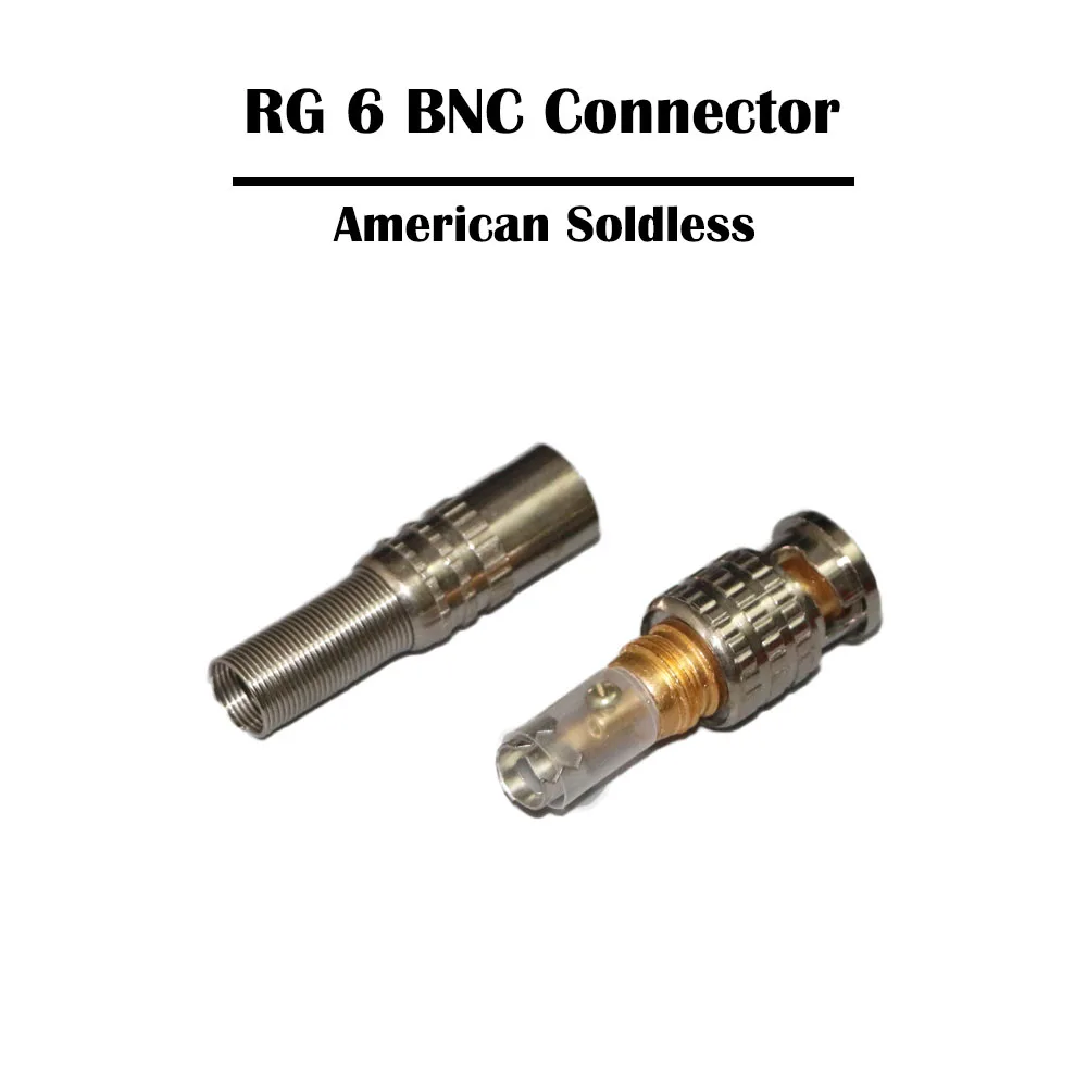 100 шт./лот RG 6 BNC разъем 75 5 штекер паяльный/паяльный CCTV кабель для камеры