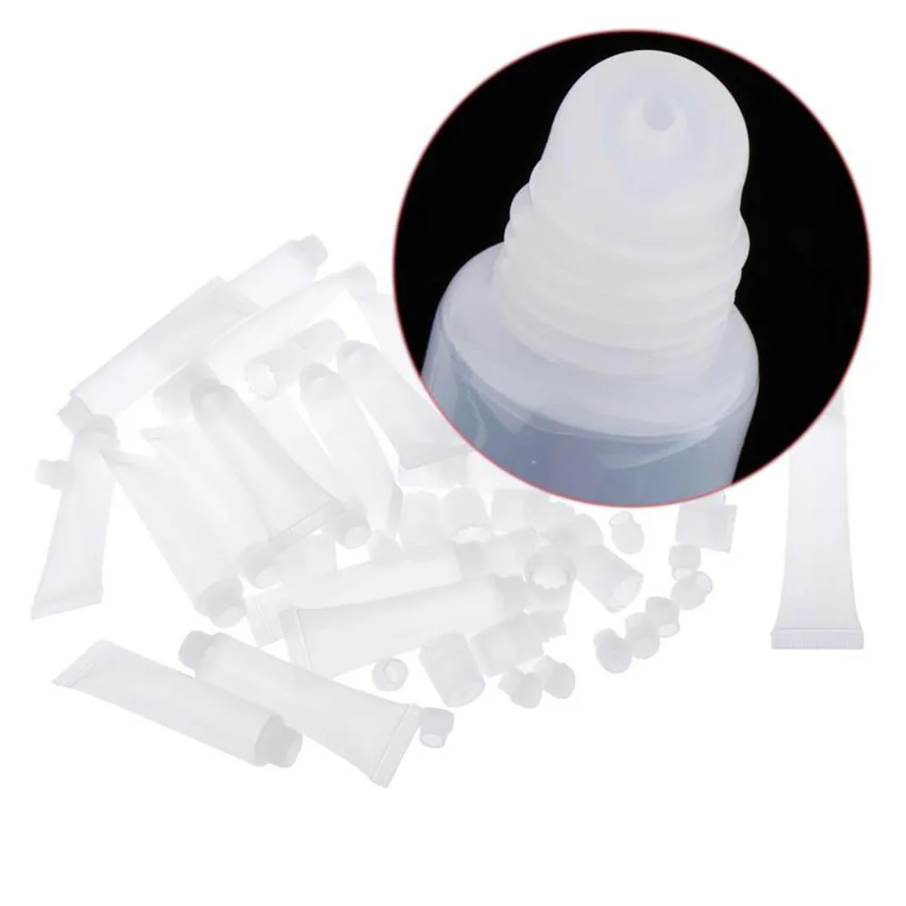 

50pcs 8ml Mini Clear Empty Lip Gloss Tube Soft Cosmetic Container Refillable Plastic Clear Tubes Makeup Tools