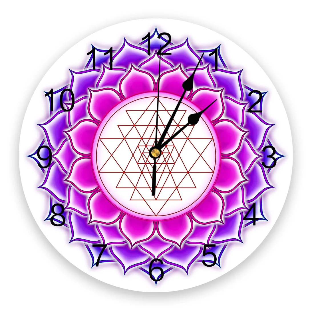 Настенные часы с цветным цветком лотоса бесшумные декоративные для кухни