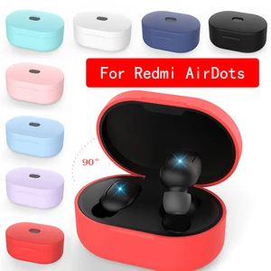 Силиконовый чехол для наушников Xiaomi MI Redmi AirDots, TWS Bluetooth-наушники, оболочка для беспроводной гарнитуры