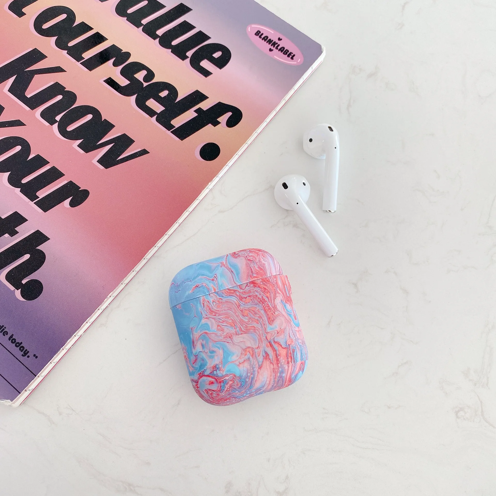 Luxury Marble Pattern Cases for Apple Airpods 1 2 Earphone Case Cute Cover Air Pods Shell Sleeve Coque | Электроника