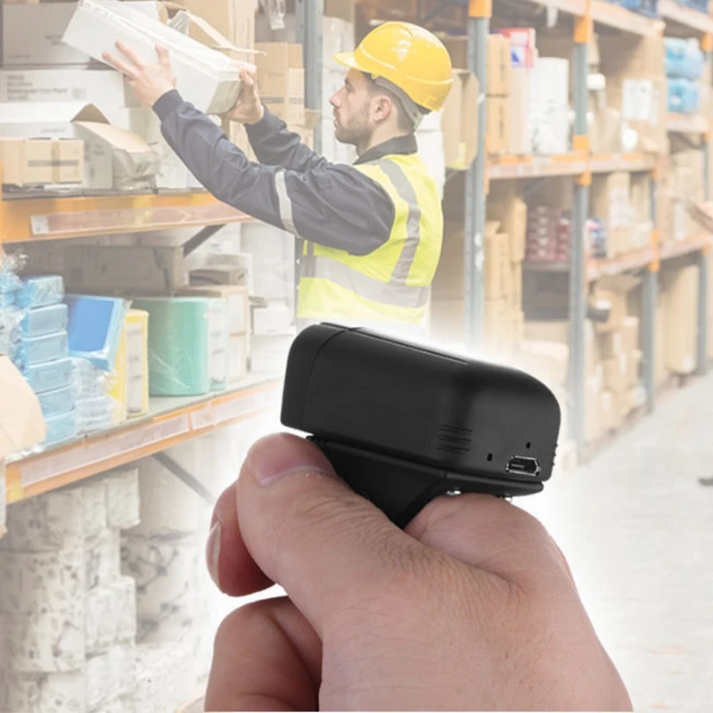 Мини размер Bluetooth беспроводной сканер штрих кода для пальцев переносной