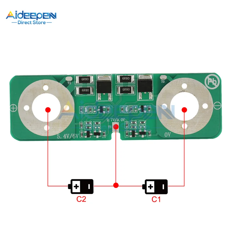 

2.7V 2.85V 3V Pressure Plate Two Serial Strings 3000F Super Farad Capacitor Ultracapacitor Equalization Plate Board