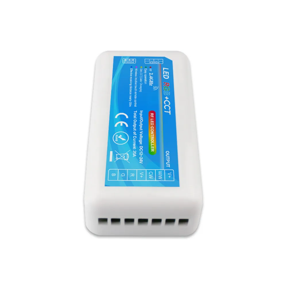 Touch Panel RGBWC Controller Dimmer DC12V 24V 16 Million Colors Wireless 2.4G RF Remote for RGB+CCT LED Strip Lights | Освещение