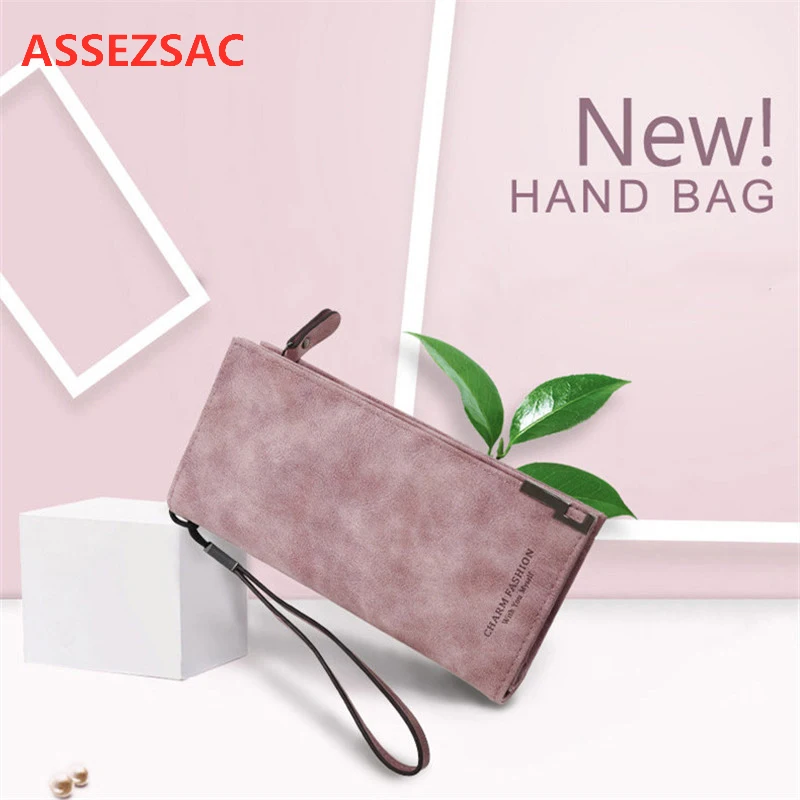 ASSEZSAC женский матовый кошелек клатч дамская сумочка длинная застежка-молния