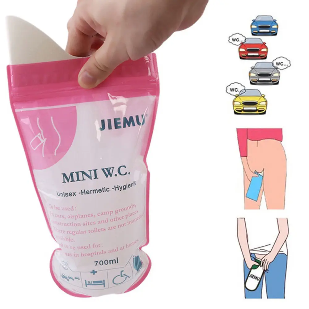 

4pcs 700ml Emergency portable car urine bag vomit bags mini mobile toilets Disposable handy unisex kids using outdoors Mini W.C.