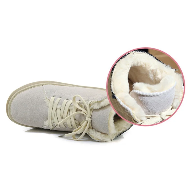 Женские ботинки из коровьей кожи DRFARGO повседневные теплые на плоской платформе