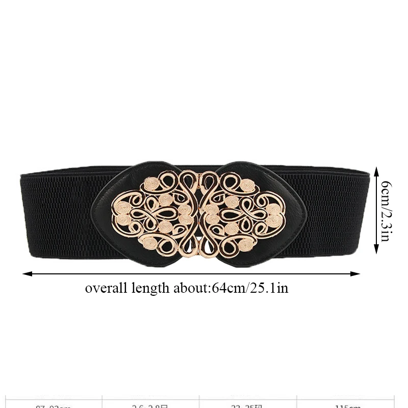 

Women Vintage Wide Elastic Belt Lady Cummerbund Corset Belt Fashion Pure Color Decorative Waistbands Stretch Dress Waist Belt