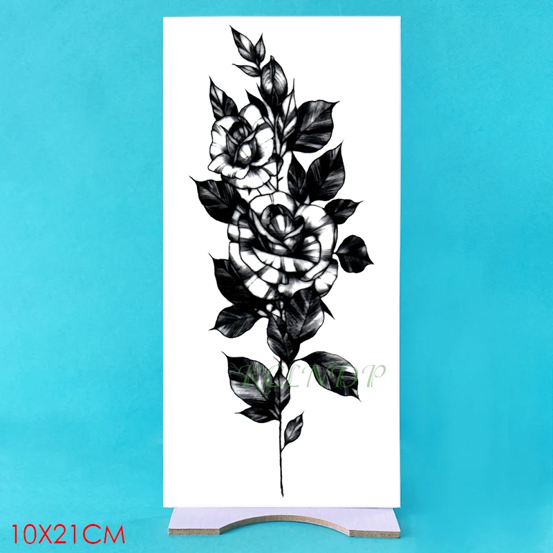 Водонепроницаемые временные тату наклейки лепесток цветка розы Большой размер