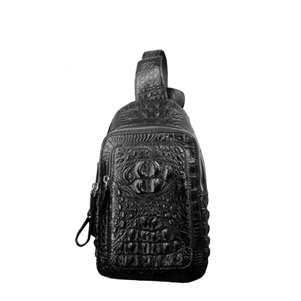 

ousidun new crocodile Chest bag male One shoulder crossbody bag new Chest package large capacity Men crocodile bags