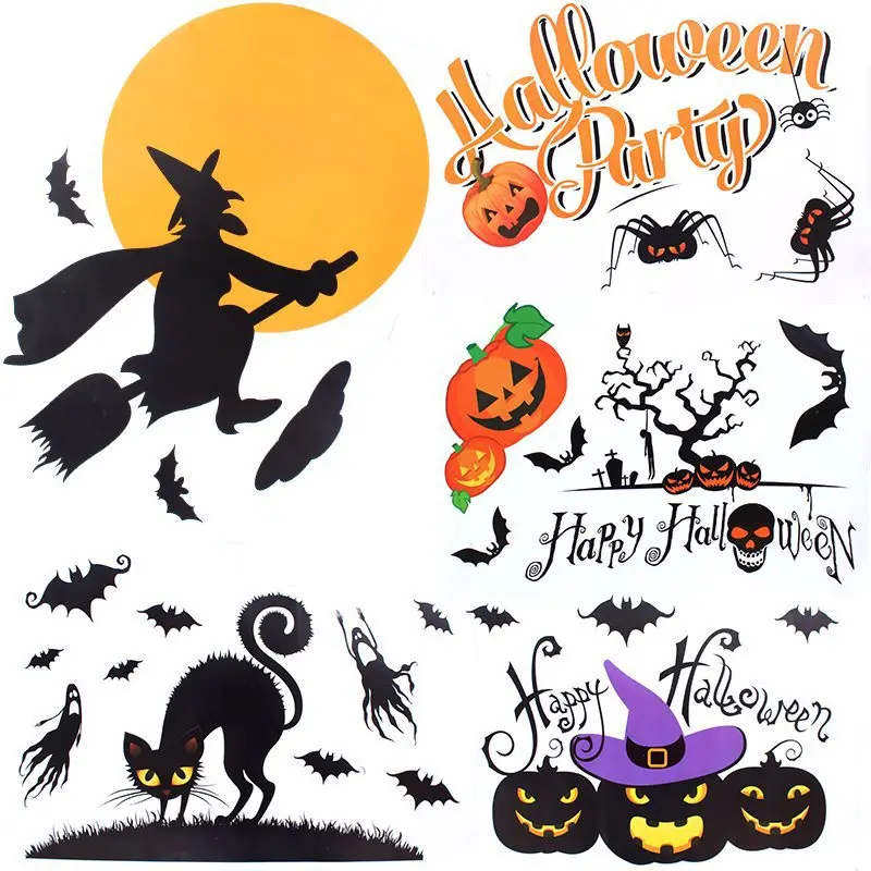 Декоративный реквизит на Хэллоуин статические наклейки окно Декорации для сцены