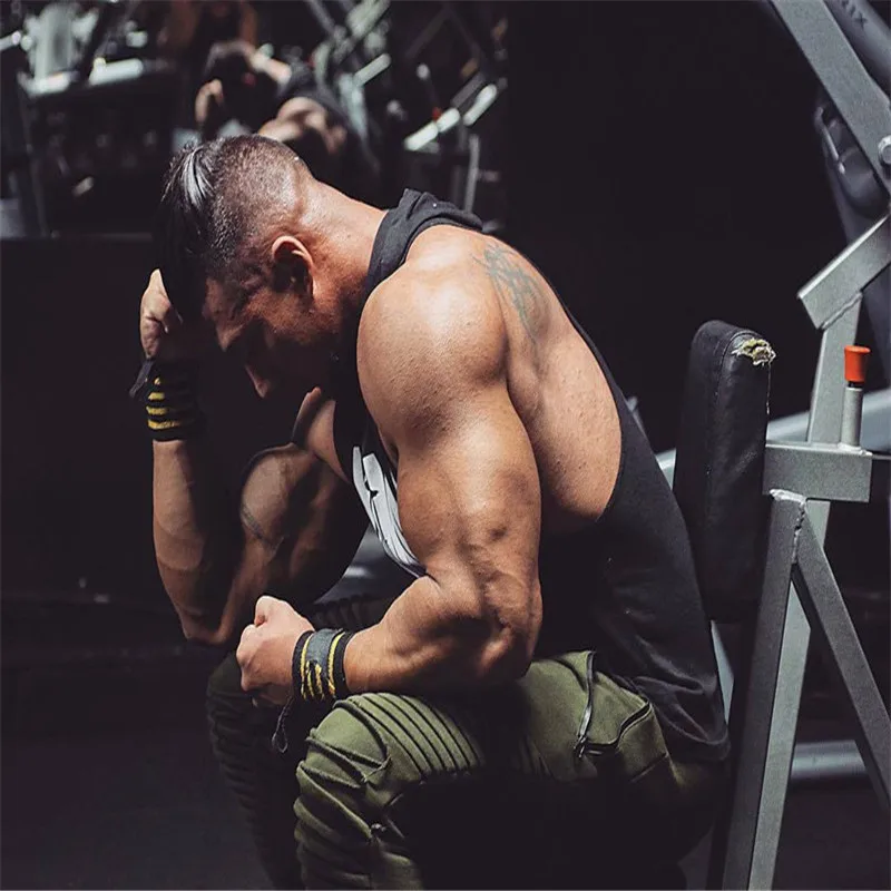 New fashion cotton sleeveless shirts tank top men Fitness shirt mens singlet Bodybuilding workout gym vest fitness | Мужская одежда