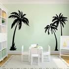 Набор из 3 150 см широких пальм летние пляжные настенные Стикеры для гостиной игровой пальмы летние растения Настенные Стикеры для спальни Виниловые