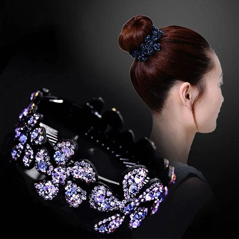 

Crystal Rhinestone Hair Claws for Women Flower Hair Clips Barrettes Crab Ponytail Holder Hairpins Bands Hair Accessories