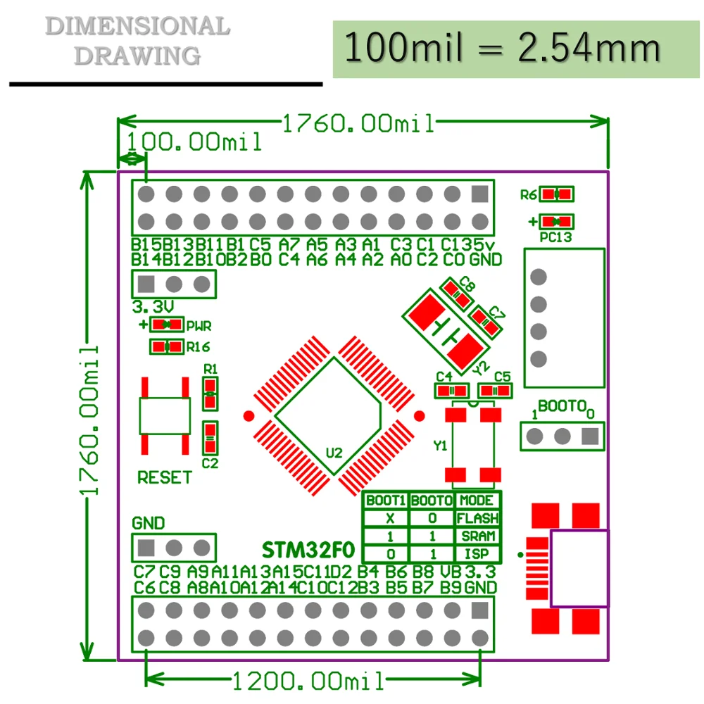 Материнская плата STM32F072RBT6 STM32F072 072RBT6 STM32F0|Демонстрационные стенды| |