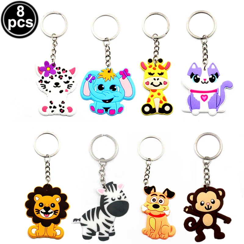 Набор ключей с животными в джунглях сафари 8 шт. Детские сувениры подарок