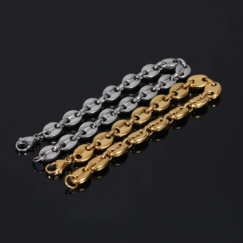 

Men Hip hop bracelets Stainless Steel never fade male Hiphop chain bracelet fashion jewelry gifts drop shipping