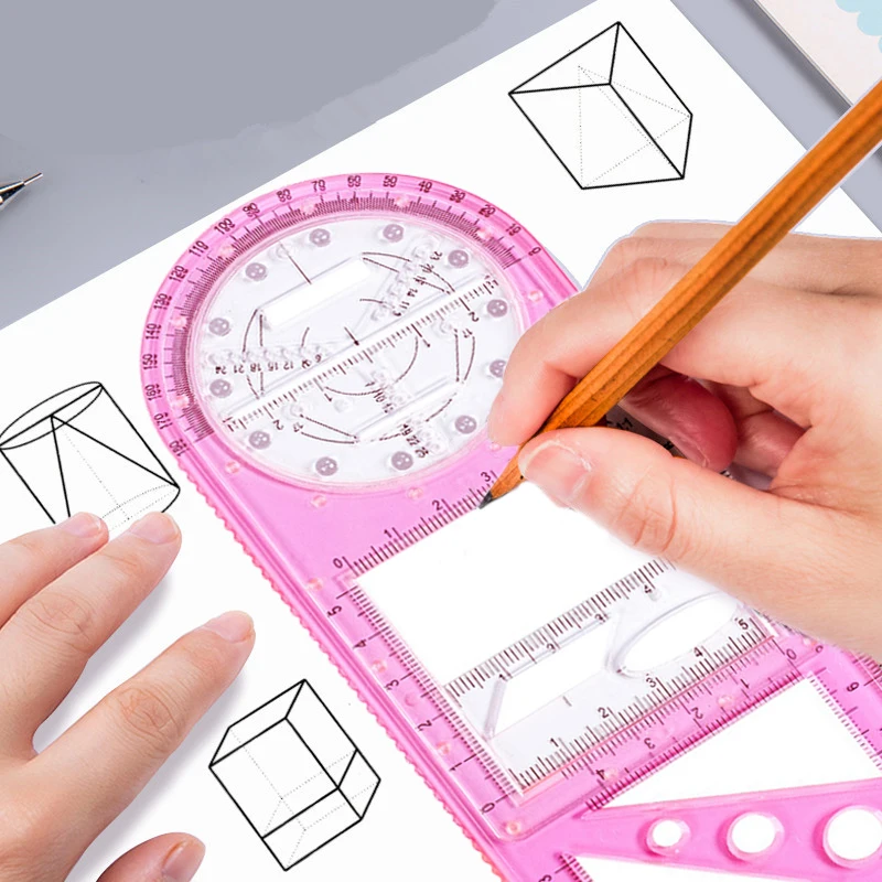 Multifunctional Geometric Ruler Drawing Template Measuring Tool for School Office Supplies DIY Apparel Sewing Fabric W | Дом и сад
