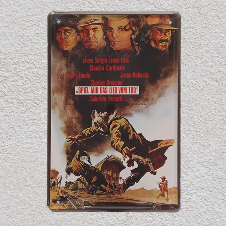 

Once Upon A Time In Hollywood's Western Movie Retro Metal Logo Decoration Pub Cafe Corridor People Cave Decoration 12*8 Inches
